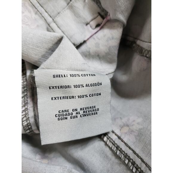 Levi's Floral Print Field Jacket Purple Army Green Flap Pockets Women XS - Picture 12 of 12